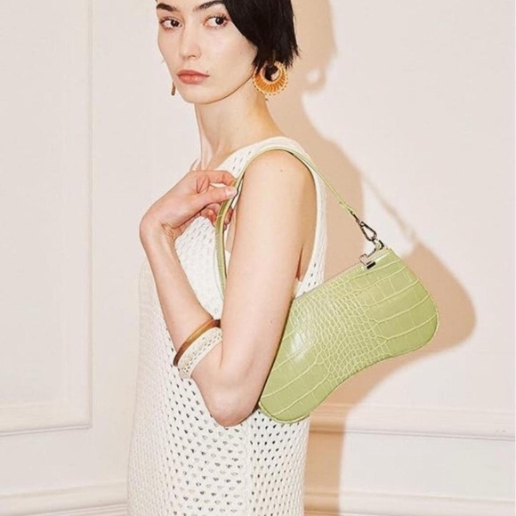 NWT 🍏 JW Pei Eva Light Green Croc Embossed Shoulder Bag - Picture 2 of 3